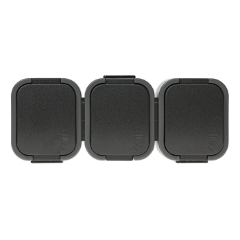 B2 GNIAZDO POTRÓJNE N/T Z/U IP54 SZARO/CZARNE