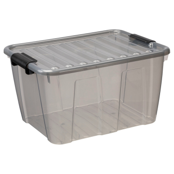 POJEMNIK DO PRZECHOWYWANIA Z POKRYWĄ HOME BOX 30L SZARY