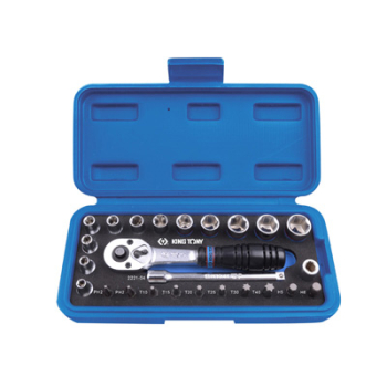 ZESTAW NARZĘDZI 1/4'',GRZECHOTKA+AKCESORIA 25CZ.