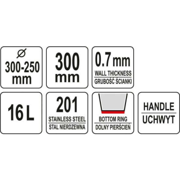WIADRO ZE STALI NIERDZEWNEJ 16L.