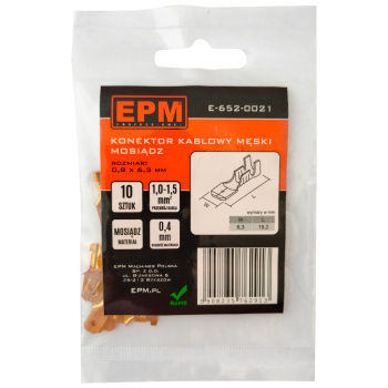 KOŃCÓWKA WSUWANA 1-1.5MM 0.8-6.35 10 SZTUK