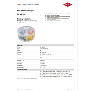 TULEKJI KABLOWE IZOLOWANE ZESTAW 100SZT.