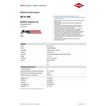 SZCZYPCE DO RUR ALIGATOR 400MM