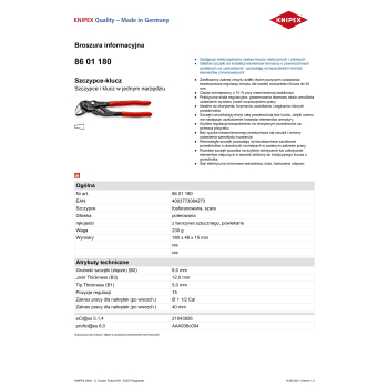 SZCZYPCE-KLUCZ OKSYDOWANE 180MM