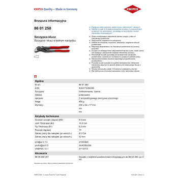 SZCZYPCE-KLUCZ OKSYDOWANE 250MM