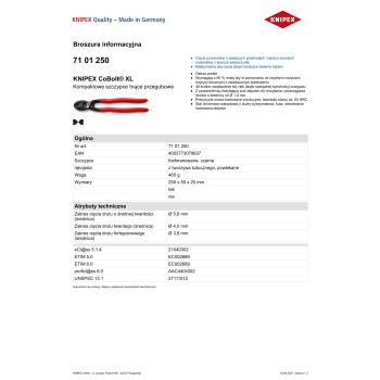 SZCZYPCE TNĄCE PRZEGUBOWE COBOLT XL 250MM