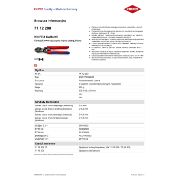 SZCZYPCE TNĄCE PRZEGUBOWE ZE SPRĘŻYNĄ COBOLT 200MM