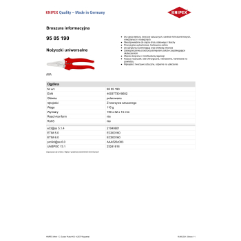 NOŻYCZKI UNIWERSALNE 190MM