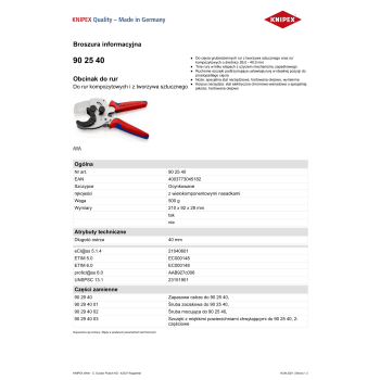 OBCINAK DO RUR KOMPOZYTOWYCH I Z TWORZYWA 210MM