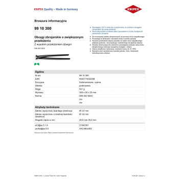 OBCĘGI ZBROJARSKIE O ZWIĘKSZONYM PRZEŁOŻENIU 300MM
