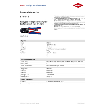 SZCZYPCE DO ZAGNIATANIA WTYKÓW TELEFONICZNYCH TYPU WESTERN