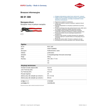 SZCZYPCE-KLUCZ OKSYDOWANE 300MM