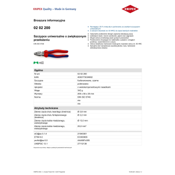 SZCZYPCE UNIWERSALNE 200MM