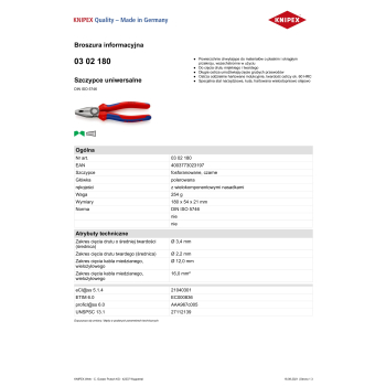 SZCZYPCE UNIWERSALNE PVC 180MM