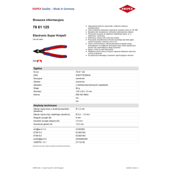 SZCZYPCE TNĄCE SUPER KNIPS 125MM