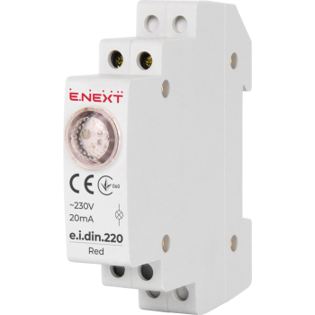 LAMPKA SYGNALIZACYJNA NA SZYNĘ DIN E.I.DIN.220 CZERWONA