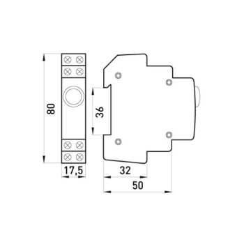 LAMPKA SYGNALIZACYJNA NA SZYNĘ DIN E.I.DIN.220 CZERWONA