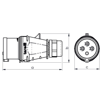 WTYKA IZOLACYJNA PRZENOŚNA 16A 400V 3P+Z IP44