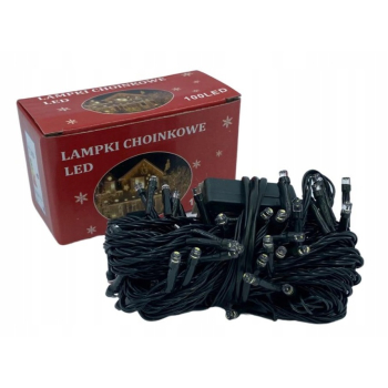 LAMPKI CHOINKOWE 100LED CIEPŁE BIAŁE