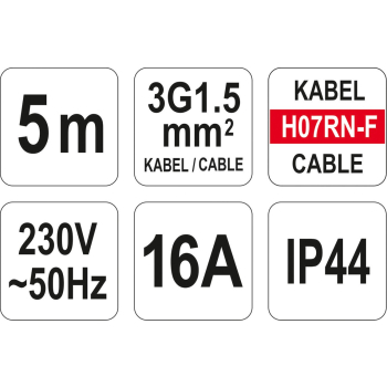 PRZEDŁUŻACZ IP44 5M 3G1.5MM