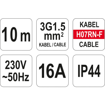 PRZEDŁUŻACZ IP44 10M 3G1.5MM