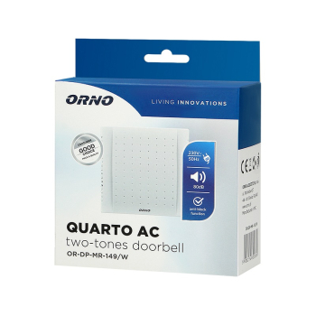 DZWONEK ELEKTROMECHANICZNY DWUTONOWY 230V BIAŁY QUARTO
