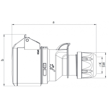 GNIAZDO PRZENOŚNE JEDNOFAZOWE GUMOWE IP44 3P 16A 230V TWIST