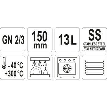 POJEMNIK GASTRONOMICZNY GN 2/3 150MM