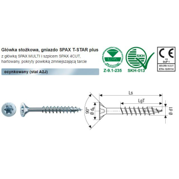 WKRĘT DO DREWNA OCYNK BIAŁY (1000) TXTG 4.0*40MM SPAX