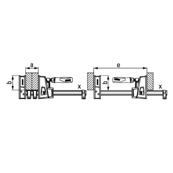 ŚCISK STOLARSKI POŁNOWYMIAROWY REGULOWANY 300*95MM.