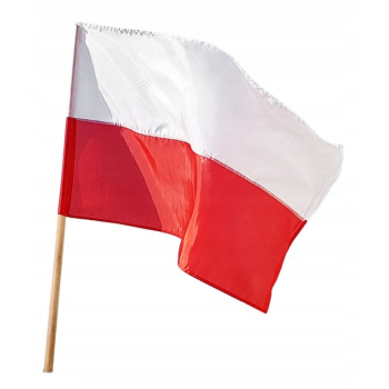 FLAGA POLSKI 70*112 CM, KPL. Z TRZONKIEM