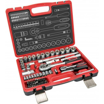 ZESTAW KLUCZY NASADOWYCH CRV 1/4''-1/2'' 72 ELEMENTÓW