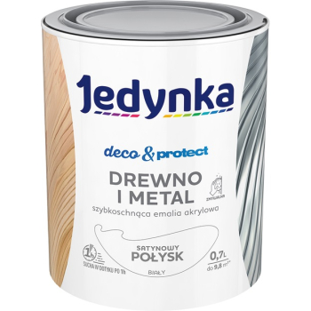 JEDYNKA DECO&PROTECT DREWNO I METAL SATYNA BIAŁY 0,7L