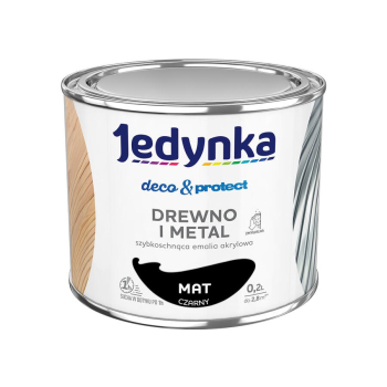 JEDYNKA DECO&PROTECT DREWNO I METAL MAT CZARNY 0,2L